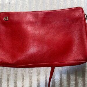 RED LEATHER CROSSBODY MADE IN KOREA VINTAGE purchased IN LIEBERMANS LANSING MI